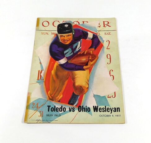 1937 Toledo at Ohio Wesleyan College Football Program 10-9-37 - College Programs in Saudi Arabia