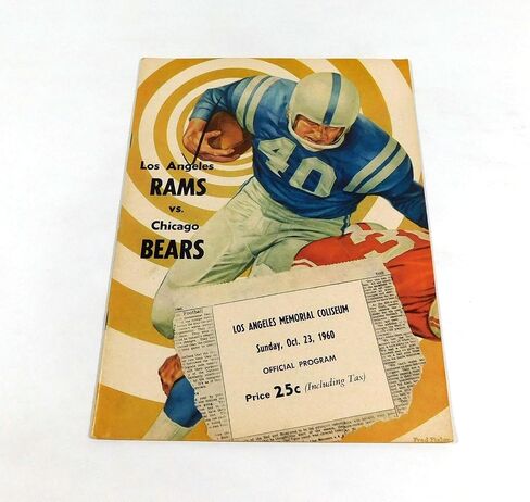1960 Chicago Bears at Los Angeles Rams NFL Football Program 10-23-60 - NFL Programs in Saudi Arabia
