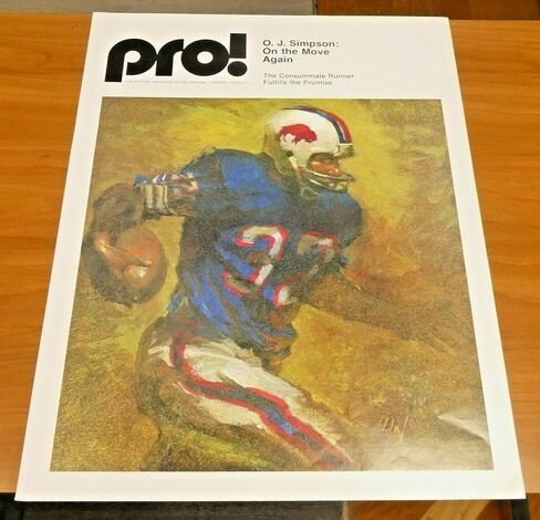 1974 Pro Football Magazine Game Program Poster OJ Simpson on the Move - NFL Programs in Saudi Arabia