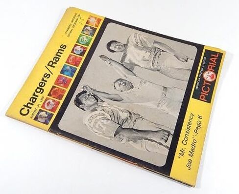 1968 San Diego Chargers vs Los Angeles Rams AFL Football Program 8/24/68 - NFL Programs in Saudi Arabia