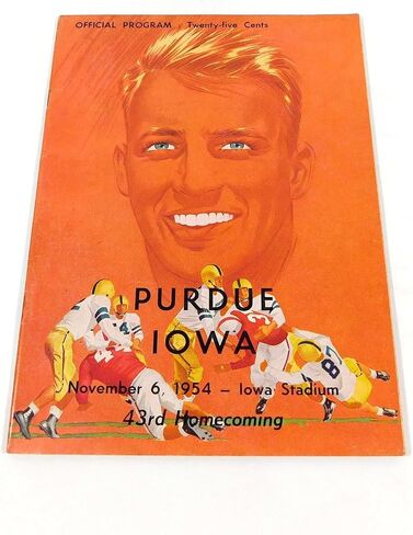 1954 Purdue at Iowa College Football Program 11-6-54 - College Programs in Saudi Arabia