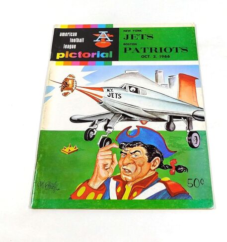 1966 New York Jets at Boston Patriots AFL Football Program 10-2-66 - NFL Programs in Saudi Arabia