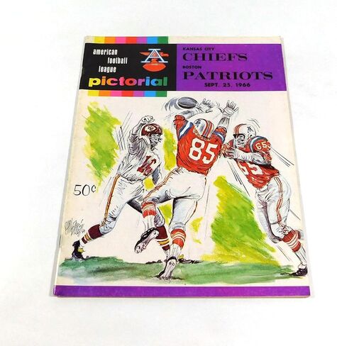 1966 Kansas City Chiefs at Boston Patriots AFL Football Program 9-25-66 - NFL Programs in Saudi Arabia