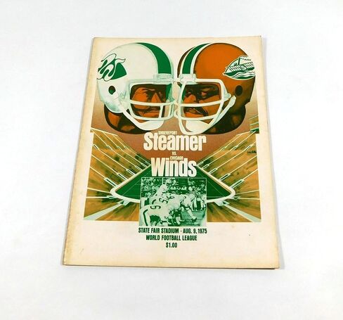 1975 رياح شيكاغو في برنامج Shreveport Steamer WFL Football Program 8-9-75-برامج اتحاد كرة القدم الأميركي in Saudi Arabia