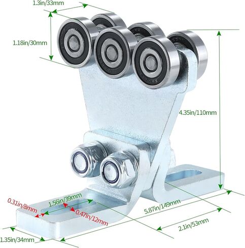 Electric Hoist 6 Wheel Trolley Assembly-Hoist Trolley Rollers.Ideal for Garage Hoist Systems.for use with 1-5/8" Wide and All 1-5/8" or Taller Strut Channel in Kuwait