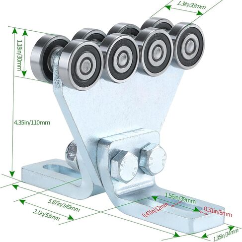 Electric Hoist 6 Wheel Trolley Assembly-Hoist Trolley Rollers.Ideal for Garage Hoist Systems.for use with 1-5/8" Wide and All 1-5/8" or Taller Strut Channel in Kuwait