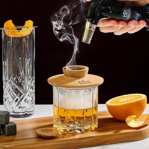 Whiskey Smoker Kit - Premium Cocktail Smoker Kit with Torch, 6 Flavors of Wood Chips, Whiskey Stones, Filters, Durable Old Fashion Smoker Kit, Ideal for Whiskey Lovers (No Butane) in Saudi Arabia