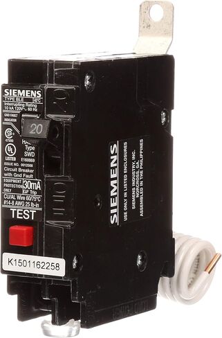 Siemens BE120 20-AMP قطب واحد 120-VOLT10KAIC مقاطع دائرة الصدع الأرضية in Saudi Arabia