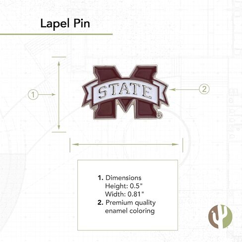 Desert Cactus Mississippi State University Lapel Pins Bulldogs MSU Logo Enamel Made of Metal (Pin B) in Saudi Arabia