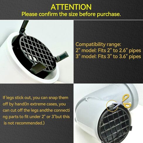 مجموعة شاشة Spydr من اثنين ، 3 "غطاء شبكة للأنابيب ، واقي الصرف ، ، تمنع السدادات والتحفيز على الحيوانات ، غطاء الشاشة شاشة شاشة شاشة كاب ب. in Kuwait