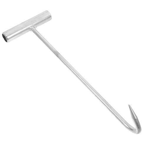 Manhole Cover Hook, 11.79in Stainless Steel T-Hook Roller Door Tension Hook, Tank Pole Manhole Cover Lifter Lifting Tool for Opening and Lifting in Saudi Arabia