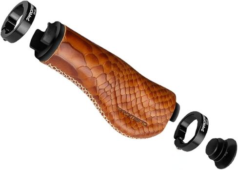 Bike Grips Vintage Cowhide Leather Ergonomic Lock-on Bicycle Handlebar Grips for MTB Bicycle Mountain Bike in Saudi Arabia
