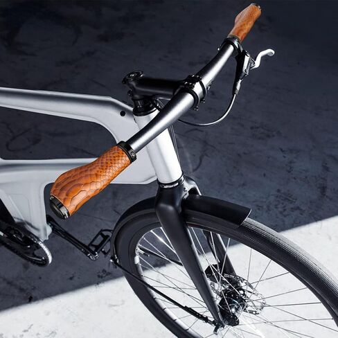 Bike Grips Vintage Cowhide Leather Ergonomic Lock-on Bicycle Handlebar Grips for MTB Bicycle Mountain Bike in Saudi Arabia