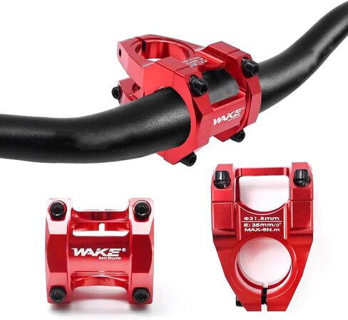 31.8 Short Stem 35mm Riser Handlebar for MTB Mountain Bike Road Bike Stem Bicycle Stem BMX Stem (Red) in Saudi Arabia