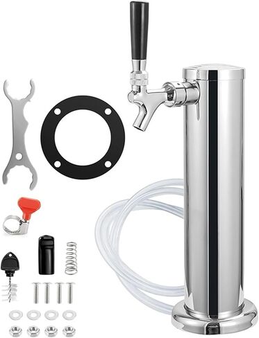 المنزل تخمير المنزل واحد صنبور تراكم البيرة ، برج Chrome Beer Dispenser مع صنبور بيرة سبرينج لتخمير المنزل ، خرطوم ، وجع أفضل لتثبيت إكسسوارات النبيذ in Saudi Arabia