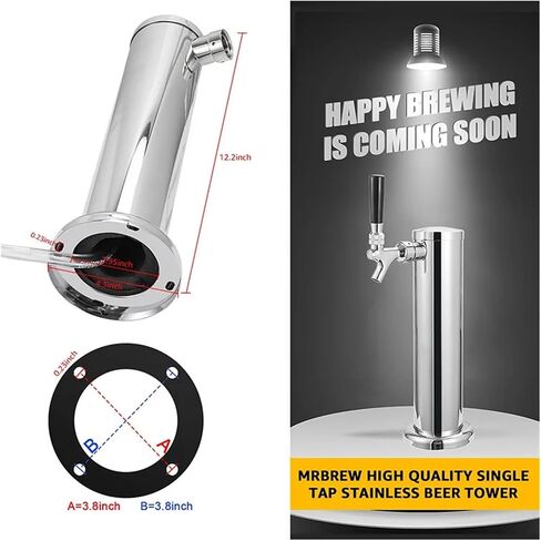 المنزل تخمير المنزل واحد صنبور تراكم البيرة ، برج Chrome Beer Dispenser مع صنبور بيرة سبرينج لتخمير المنزل ، خرطوم ، وجع أفضل لتثبيت إكسسوارات النبيذ in Saudi Arabia