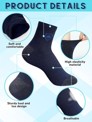 60 Pairs Mens Socks Bulk Homeless Thermal Moisture Wicking Sports Crew Ankle Sock for Men Unisex in Saudi Arabia