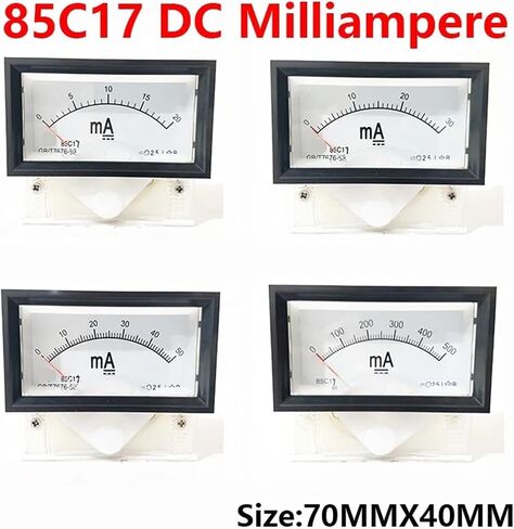 Milliammeter 85C17-MA DC Pointer Panel AMP METER 20MA 30MA 50MA 100MA SQUQRE 70 * 40MM 1PCS (30MA) in Saudi Arabia