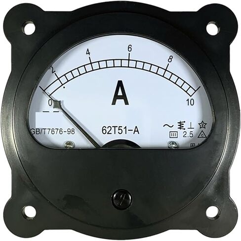 62t51 Pointer AC Ammeter Black Circular Ac5a 10A 20A 30A 50A 75 / 5A 100 150 200 300 1Pcs(AC 10A) in Saudi Arabia