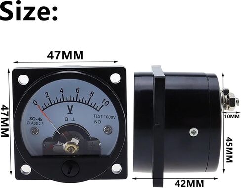 SO-45 DC 1V 2V 3V 5V 10V 15V 20V 30V 40V 50V 100V 150V 200V 250V 300V 400V 450V Voltage Panel Meter 1Pcs(300V) in Saudi Arabia