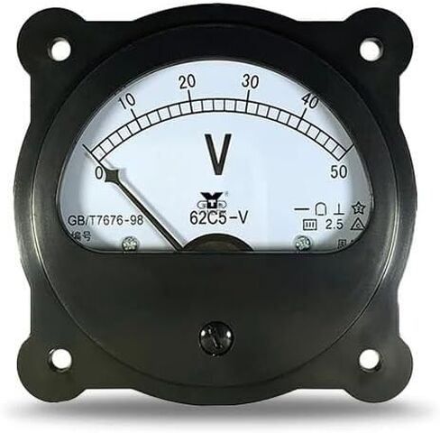 62C5 DC Voltmeter Circular Instrument 5V 10V 15V 20V 30V 50V 100V 150V 250V 300V 450V 500V 600V 1PCS (DC 20V) in Saudi Arabia