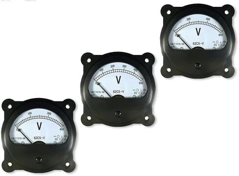 62C5 DC Voltmeter Circular Instrument 5V 10V 15V 20V 30V 50V 100V 150V 250V 300V 450V 500V 600V 1PCS (DC 20V) in Saudi Arabia