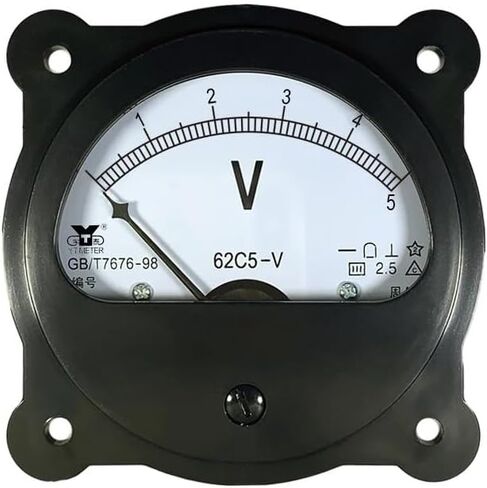 62C5 DC Voltmeter Circular Instrument 5V 10V 15V 20V 30V 50V 100V 150V 250V 300V 450V 500V 600V 1PCS (DC 20V) in Saudi Arabia