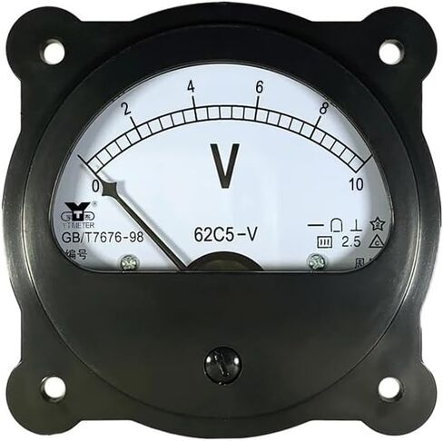 62C5 DC Voltmeter Circular Instrument 5V 10V 15V 20V 30V 50V 100V 150V 250V 300V 450V 500V 600V 1PCS (DC 20V) in Saudi Arabia