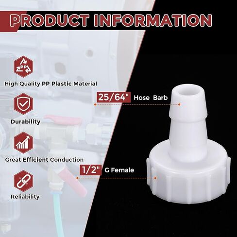 Pack of 4 Plastic Hose Barb Fittings 25/64" Hose Barb to 1/2" g Female Fittings in Kuwait