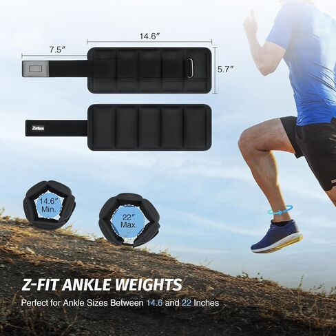 ZELUS Soft Iron Z-Fit Ankle Weights 1 Pair Adjustable, 4LB/7LB/10LB for Women Men, Ultra Thin Leg Weights with Adjustable Straps, Arm Weight for Gym Home Yoga Jogging Walking in Kuwait