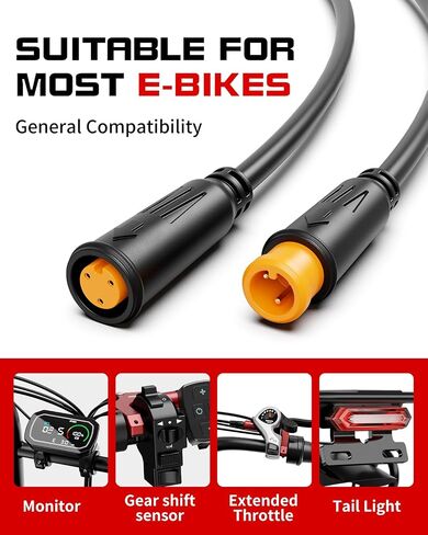 Electric Bicycle Extension Cable, 2/3/4/5Pin Male Female Waterproof Electric Bike Extension Cable for Electric Bicycle Light/Throttle/Ebrake/Display in Saudi Arabia