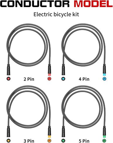 Electric Bicycle Extension Cable, 2/3/4/5Pin Male Female Waterproof Electric Bike Extension Cable for Electric Bicycle Light/Throttle/Ebrake/Display in Saudi Arabia