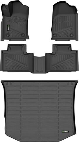 حصيرة Hafidi® Floor Flate من 2020-2024 2025 Hyundai All Comprounding Protection TPE مضاد للانزلاق بطانات أرضية ، تناسب الصف الأول والثاني في الصف الكامل مجموعة مخصصة ، أسود in Saudi Arabia