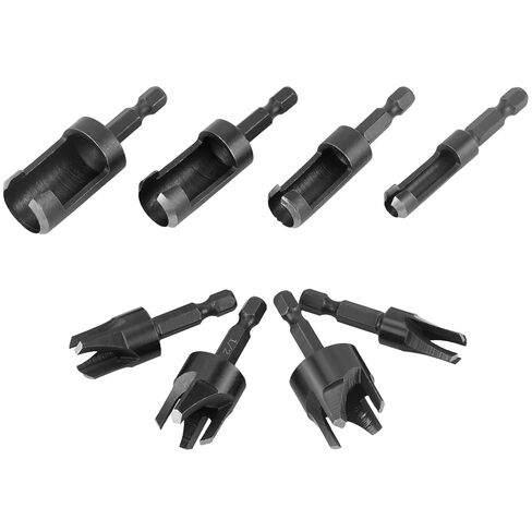 Qwork Wood Plug Cutter Bit Set ، 8pcs ، يتضمن 1/4 "، 5/16" ، 3/8 " in Saudi Arabia