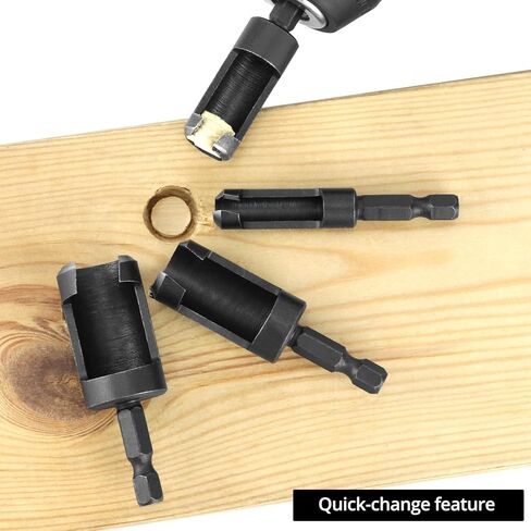 Qwork Wood Plug Cutter Bit Set ، 8pcs ، يتضمن 1/4 "، 5/16" ، 3/8 " in Saudi Arabia