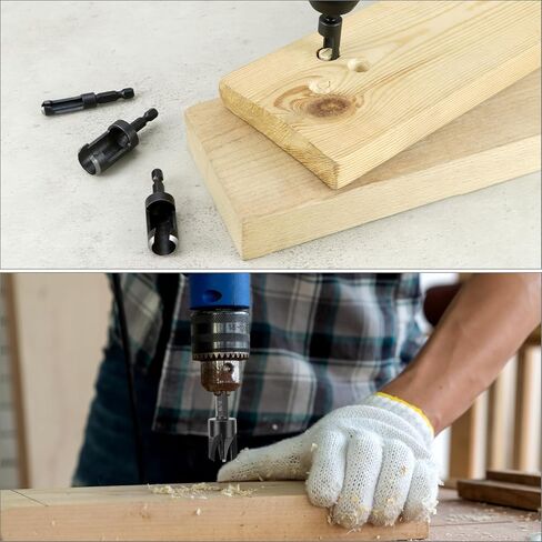 Qwork Wood Plug Cutter Bit Set ، 8pcs ، يتضمن 1/4 "، 5/16" ، 3/8 " in Saudi Arabia