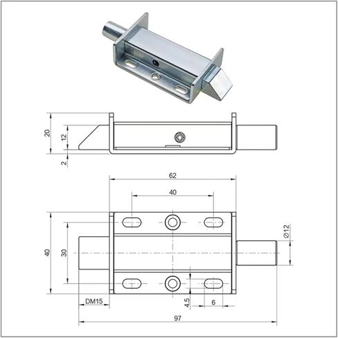 4-Inch Spring Press Push Pull Telescopic Latch Door Hinge Industrial Equipment Cabinet Door Latch Impact Type Door Lock 1Pcs(Zinc Blue Front) in Saudi Arabia