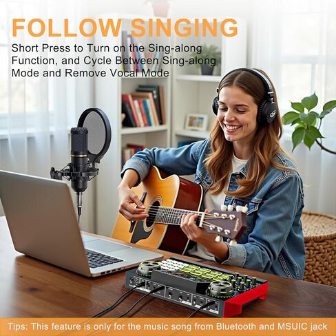 Podcast Microphone Bundle with Live Sound Card Audio Mixer, 3.5mm Condenser Microphone for PC/Phone Streaming and Singing, Podcast Equipment Bundle with Voice Changer Soundboard in Kuwait