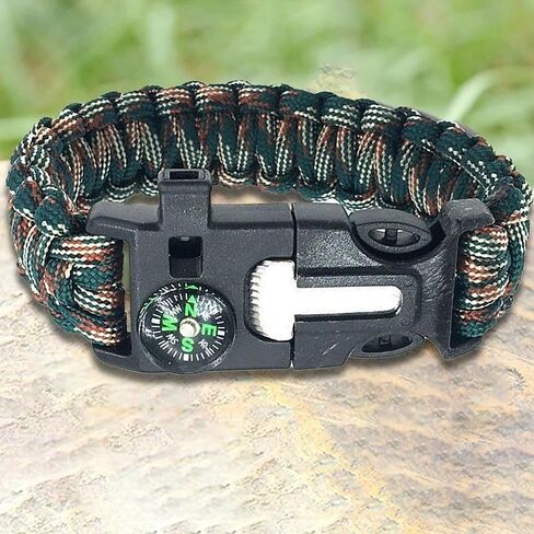 5-in-1 Braided Rope Outdoor Hiking Camping Emergency Lifesaving Bracelet - Blue in Saudi Arabia