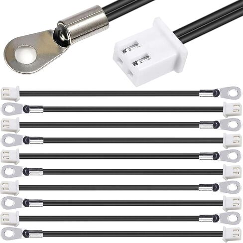 10 Pcs NTC Thermistor Temperature Sensor Probe 15.7Inch XH2.54-2P Plug 3950 B Sensitive Temp Sensor with O Ring Cold Pressed Terminal Connector for Aquarium Water Heater Air Conditioner in Saudi Arabia
