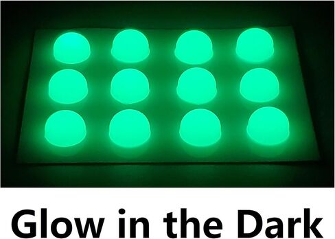 12 Mini NLM Glow Indicator Lights for Room Light Switch & Home Appliance Navigation & Decor at Night & in the Dark. 1m Fast Self-Charge & 8h Long Auto-Glow Green Light. (Off White Color & Green Glow) in Saudi Arabia