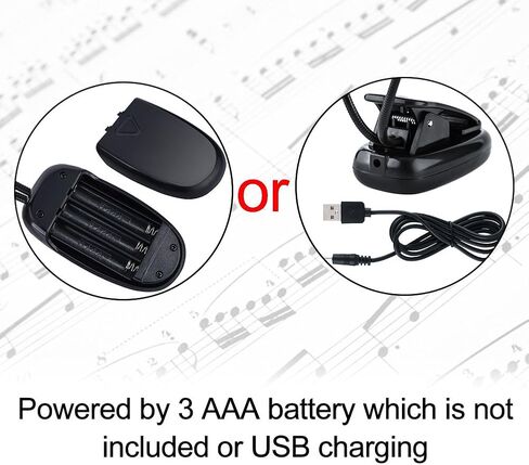 Music Stand Light, USB and AAA Battery Powered LED Reading Lamp with Adjustable Double Arm Clip-On Design Ideal for Musician Piano Player Reading in Bed Travel (8 Beads) in Saudi Arabia