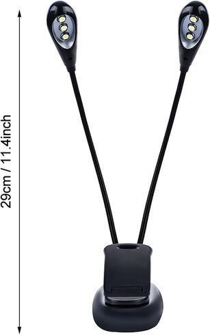 Music Stand Light, USB and AAA Battery Powered LED Reading Lamp with Adjustable Double Arm Clip-On Design Ideal for Musician Piano Player Reading in Bed Travel (8 Beads) in Saudi Arabia