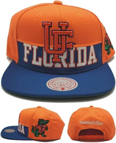 Mitchell & Ness Florida Gators New Half N Half Blue Orange Snapback Era Hat Cap in Saudi Arabia