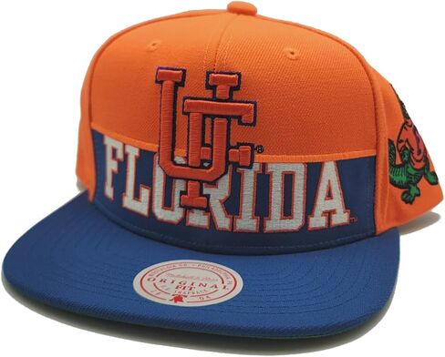 Mitchell & Ness Florida Gators New Half N Half Blue Orange Snapback Era Hat Cap in Saudi Arabia