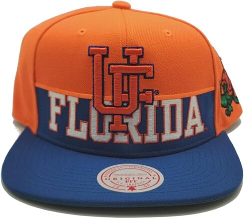 Mitchell & Ness Florida Gators New Half N Half Blue Orange Snapback Era Hat Cap in Saudi Arabia