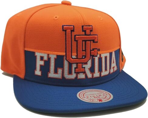 Mitchell & Ness Florida Gators New Half N Half Blue Orange Snapback Era Hat Cap in Saudi Arabia