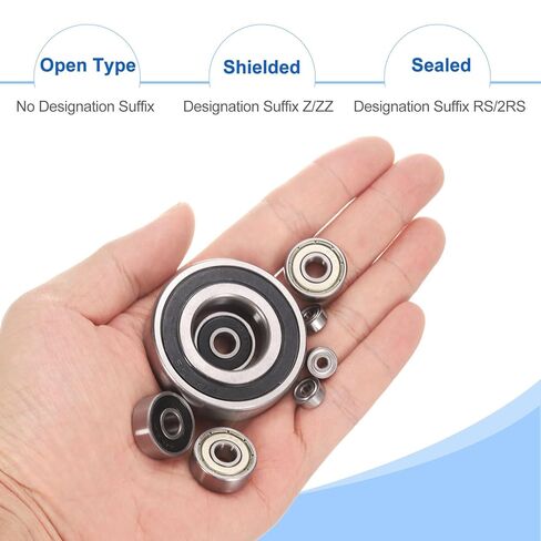 Uxcell 2pcs R155zz Bear Deep Groove Ball Bearings 5/32 "ID X 5/16" OD X 1/8 "ارتفاع محامل مصغرة مزدوجة المعادن المحمية الصلب Z1 المحمل للآلات الهندسية ، ABEC1 in Saudi Arabia