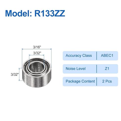 Uxcell 2pcs R155zz Bear Deep Groove Ball Bearings 5/32 "ID X 5/16" OD X 1/8 "ارتفاع محامل مصغرة مزدوجة المعادن المحمية الصلب Z1 المحمل للآلات الهندسية ، ABEC1 in Saudi Arabia