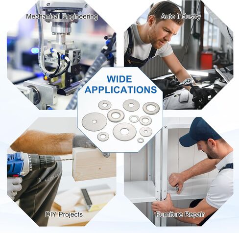 MECCANIXITY 20 Pcs M16 Stainless Steel Flat Washers Round Assortment Parts Spacers Assorted for Screws, Bolts, Plumbing, Automotive, Electrical 17mm ID 24mm OD 1.5mm Thick in Saudi Arabia